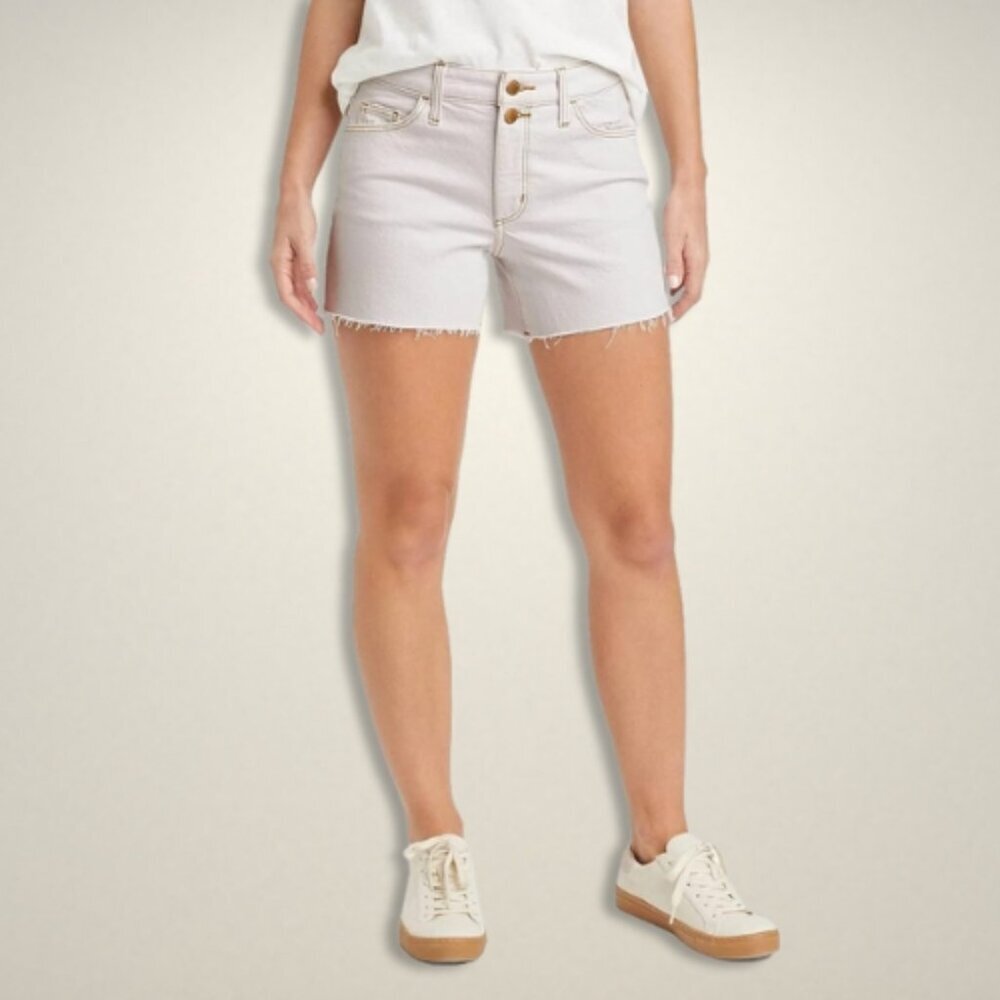 Universal Thread Vintage Jean Shorts High Rise Frayed Cut-Off Hem Cream W 14/32